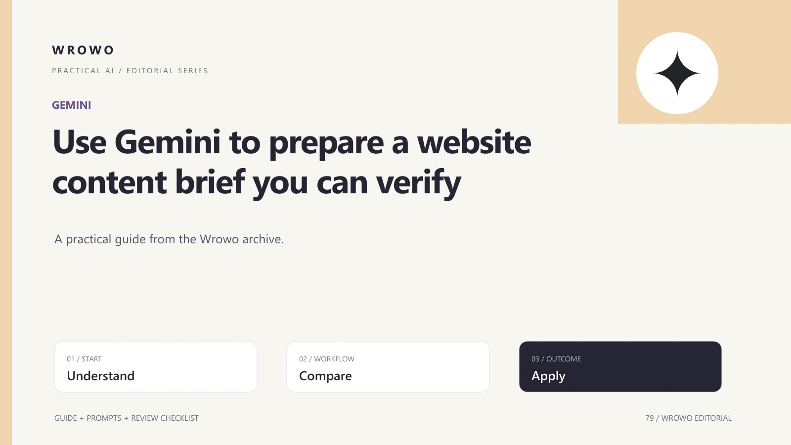 Use Gemini to prepare a website content brief you can verify